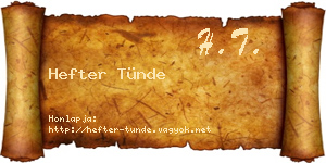 Hefter Tünde névjegykártya