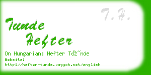 tunde hefter business card